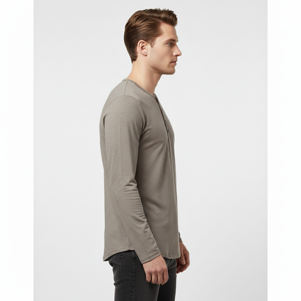 Soren Men's Long Sleeve Henley Shirt | Lightweight