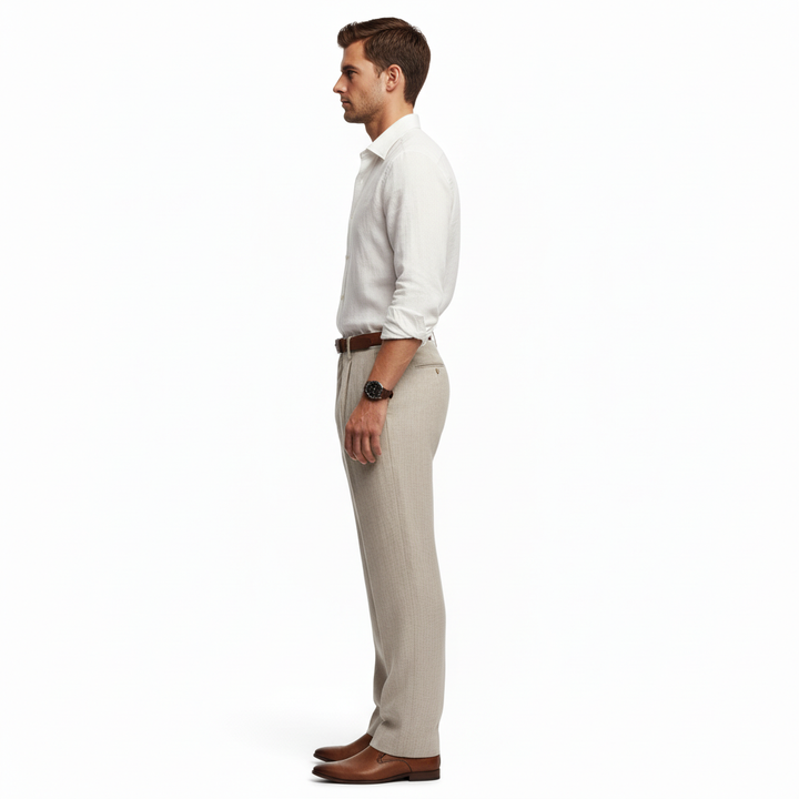 Averin Men's Pleated Linen Trouser Pants | Breatheable
