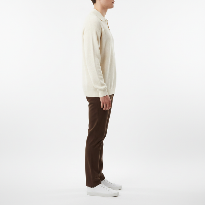 Sorvane Men's Long Sleeve Johnny Collar Polo | Casual
