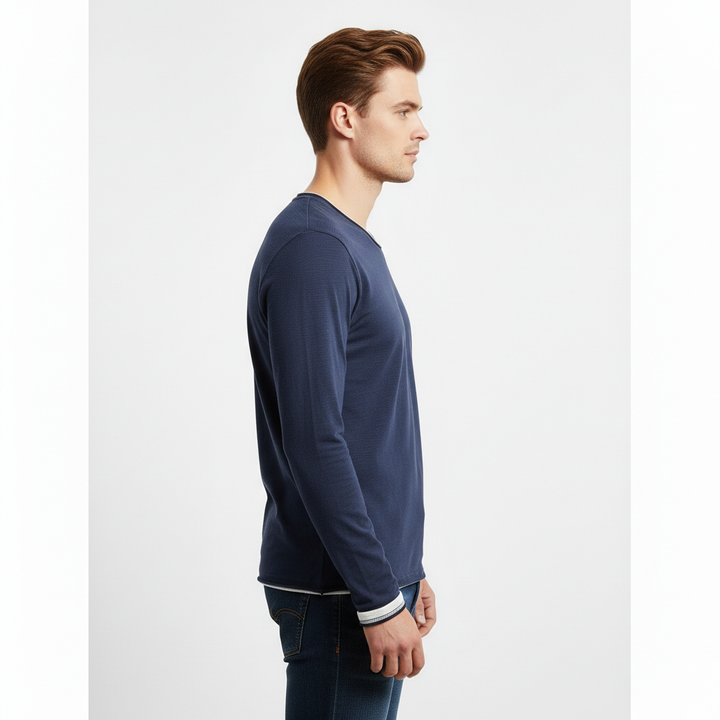 Valenor Men's Long Sleeve V Neck Shirt | Casual