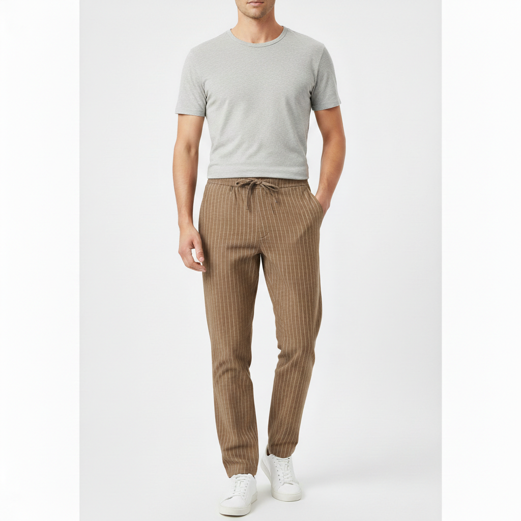 Elmont Men's Lighweight Pinstripe Trousers | Work