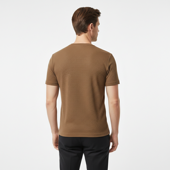 Eldric Men's Waffle Knit Short Sleeve T-Shirt | Casual