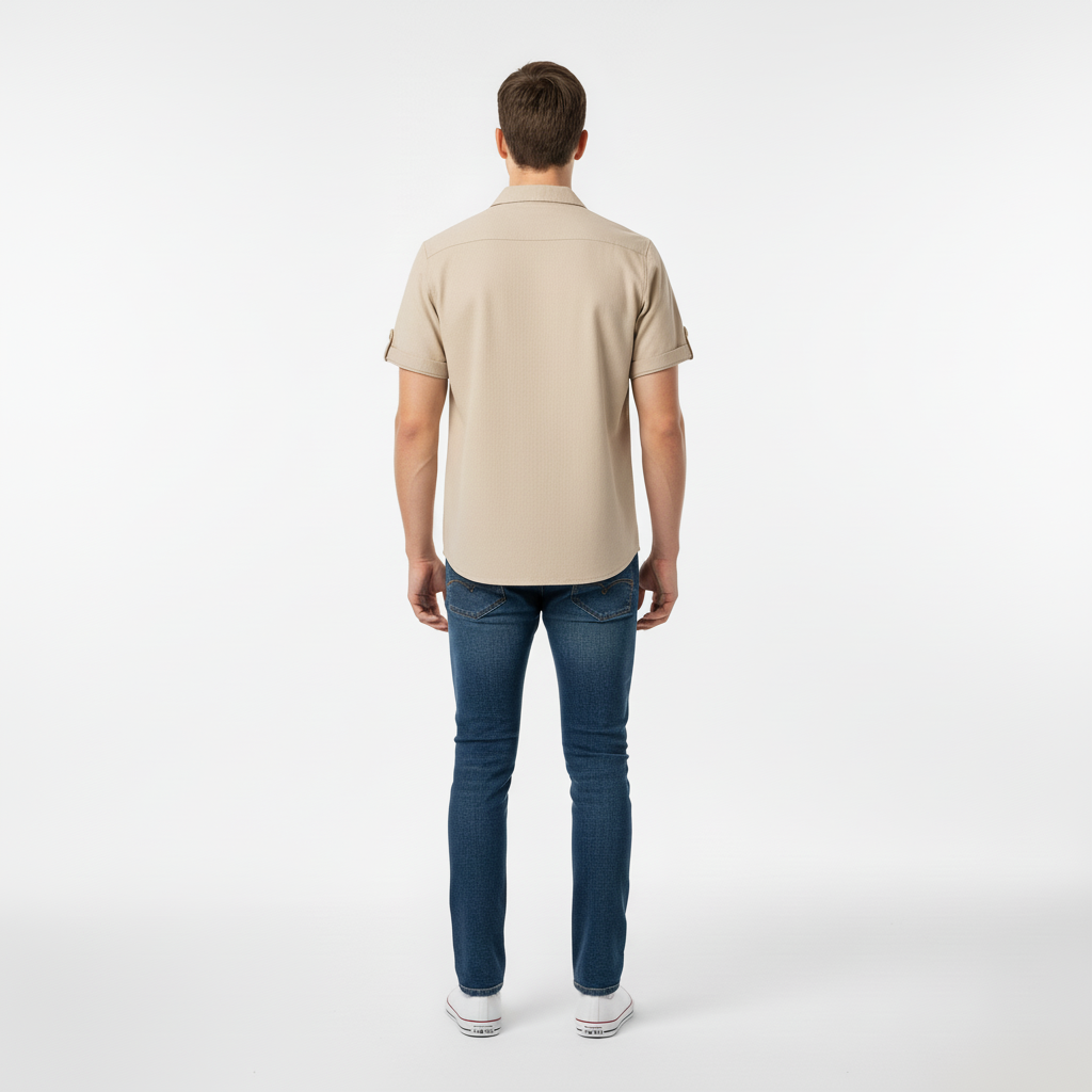 Ravelloa Men's Short Sleeve Button Down Polo Shirt