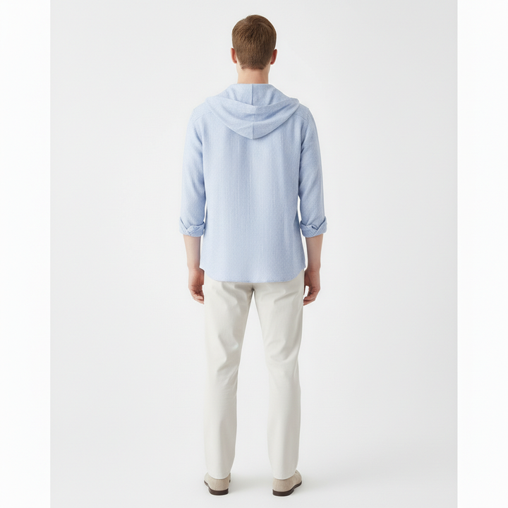 Virello Men's Lighweight Button Up Hoodie | Long Sleeve