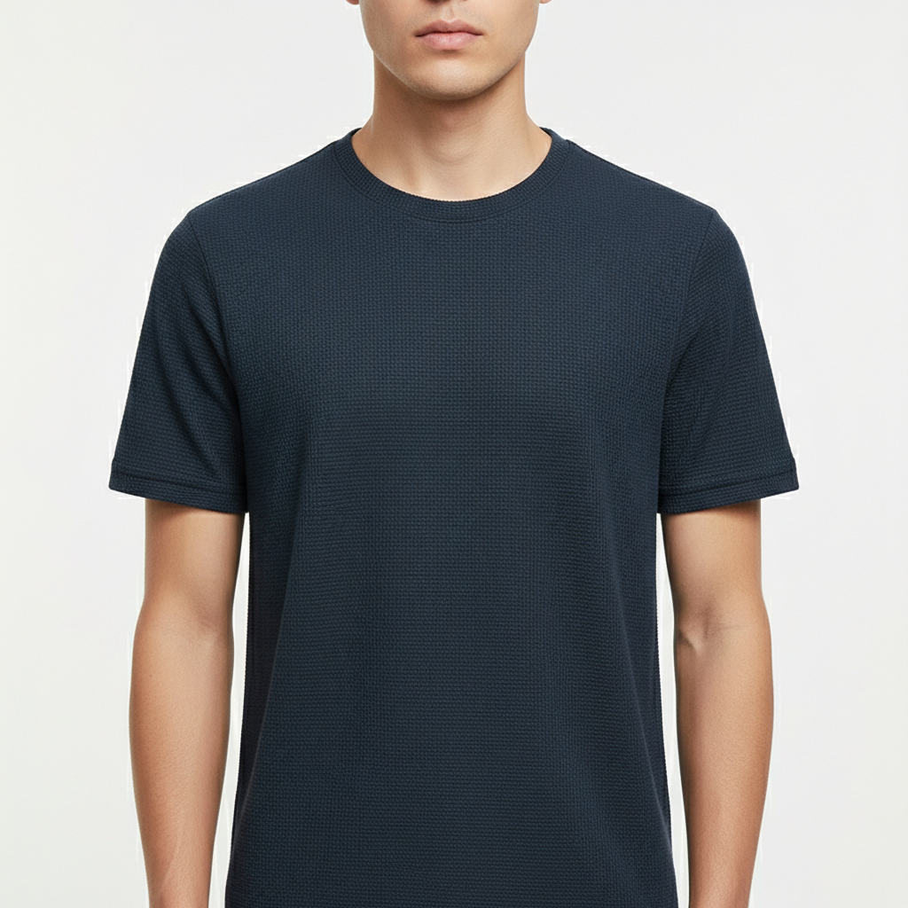 Eldric Men's Waffle Knit Short Sleeve T-Shirt | Casual