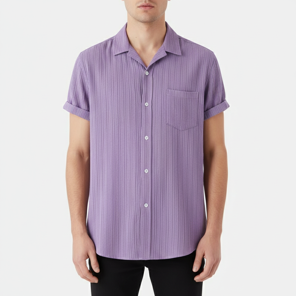 Aurex Men's Short Sleeve Button Down Polo | Lightweight
