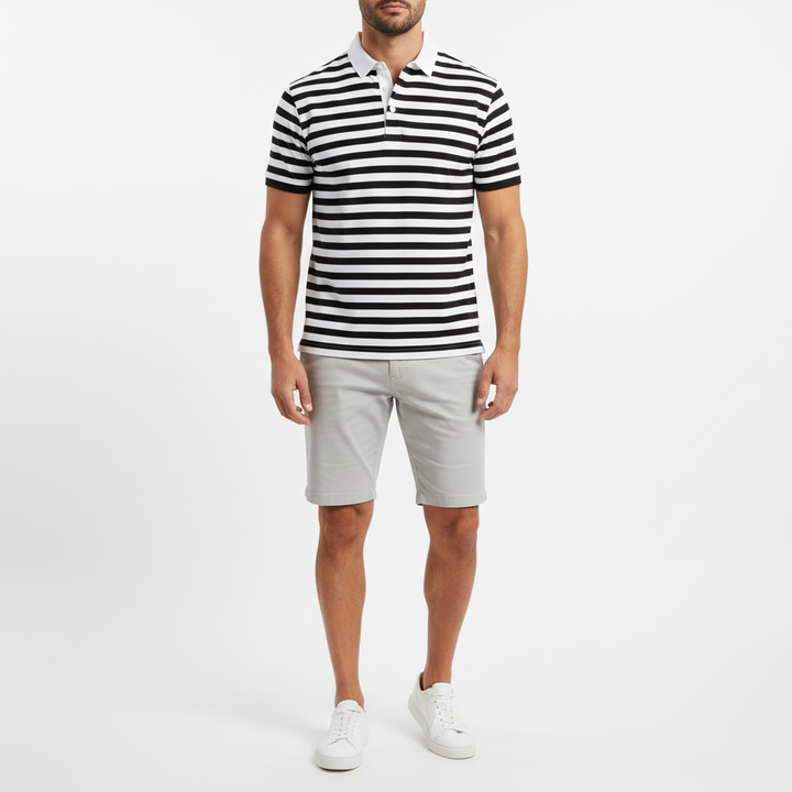 Riviera Men's Striped Short Sleeve Polo Shirt | Casual