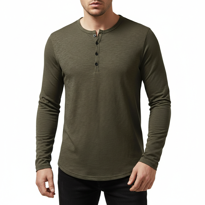 Soren Men's Long Sleeve Henley Shirt | Lightweight