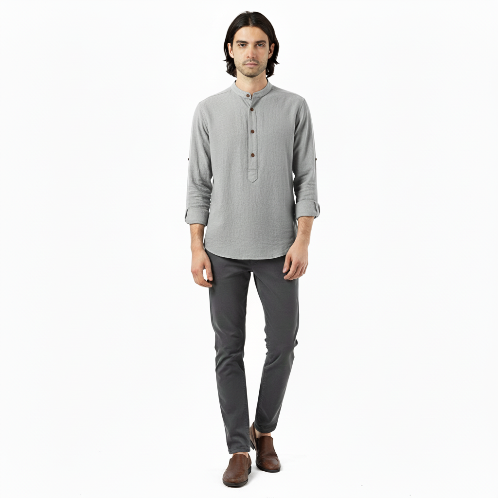 Ardenel Men's Cotton Long Sleeve Henley Shirt | Spring & Summer