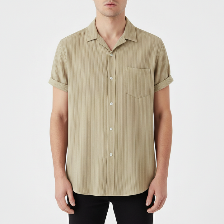 Aurex Men's Short Sleeve Button Down Polo | Lightweight