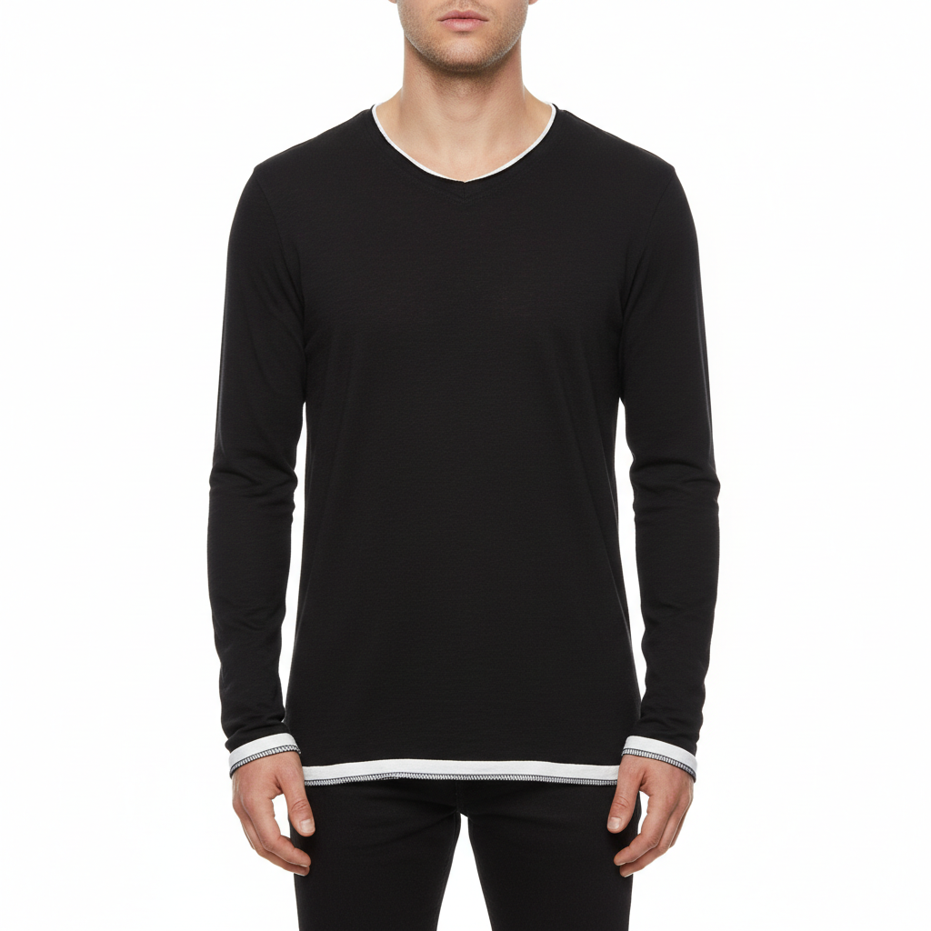 Valenor Men's Long Sleeve V Neck Shirt | Casual