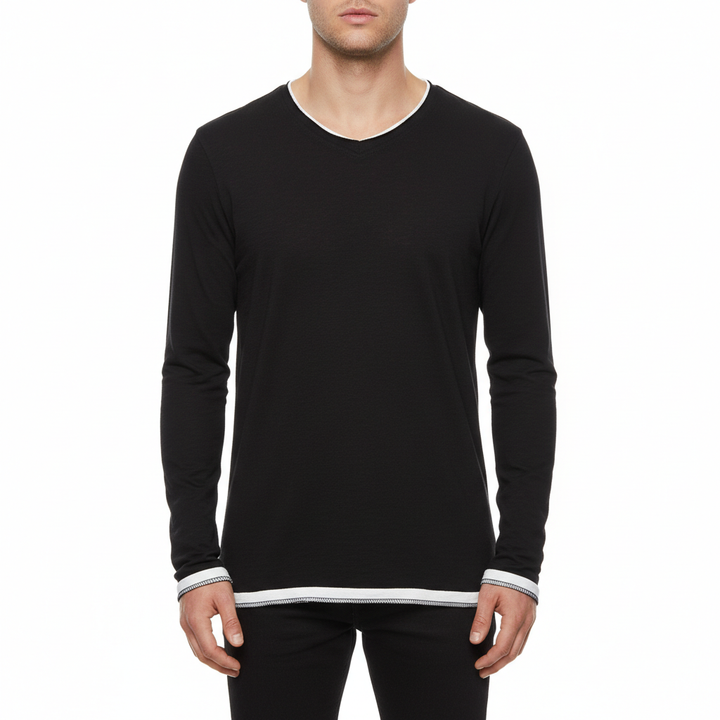 Valenor Men's Long Sleeve V Neck Shirt | Casual