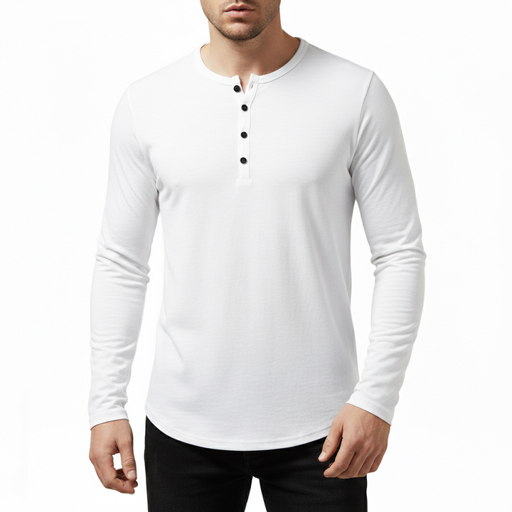 Soren Men's Long Sleeve Henley Shirt | Lightweight