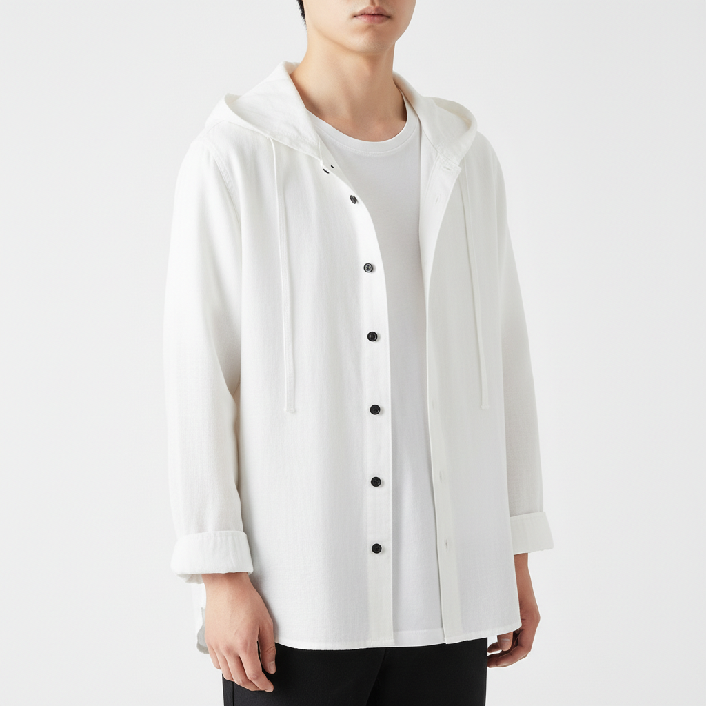 Virello Men's Lighweight Button Up Hoodie | Long Sleeve