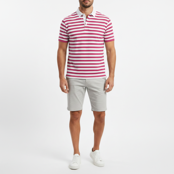 Riviera Men's Striped Short Sleeve Polo Shirt | Casual
