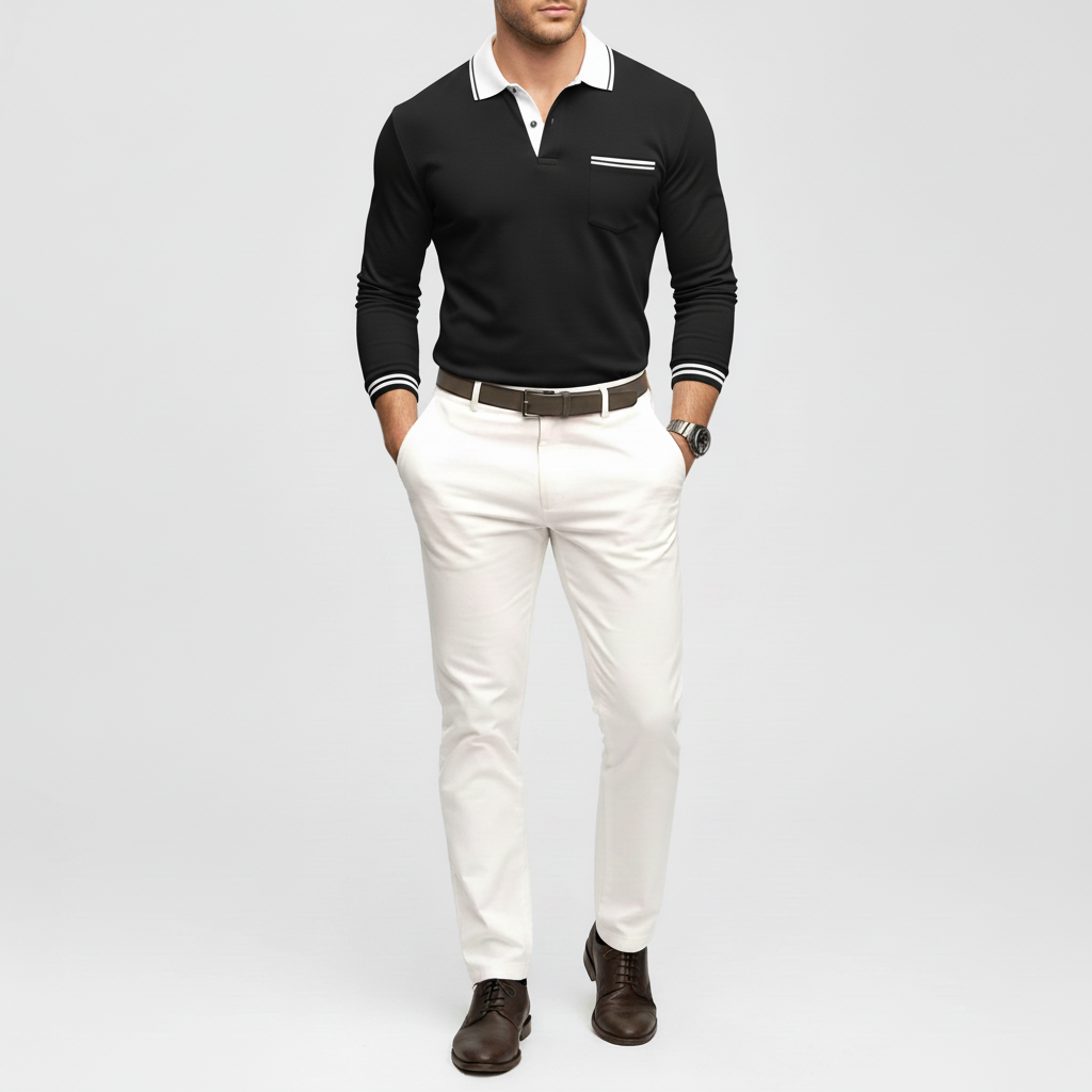 Montaire Men's Long Sleeve Polo | Refined