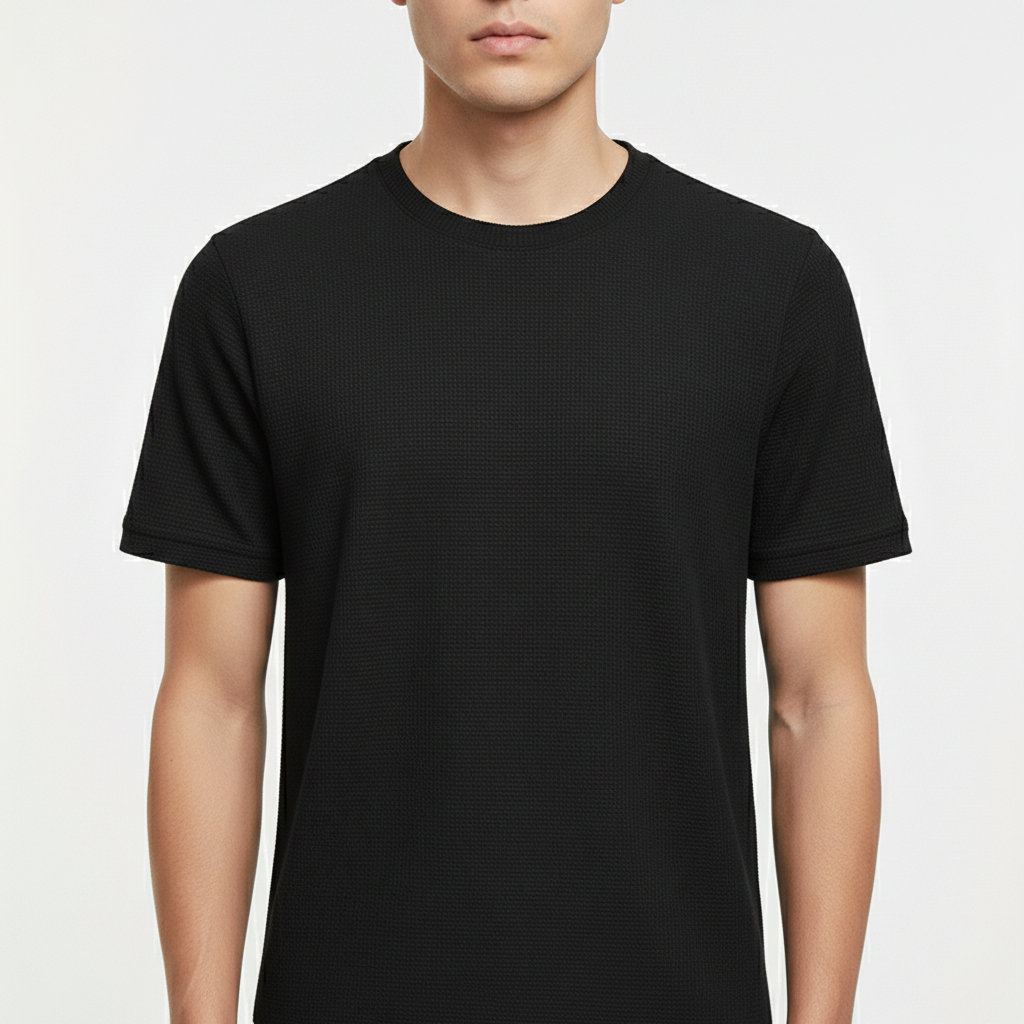 Eldric Men's Waffle Knit Short Sleeve T-Shirt | Casual