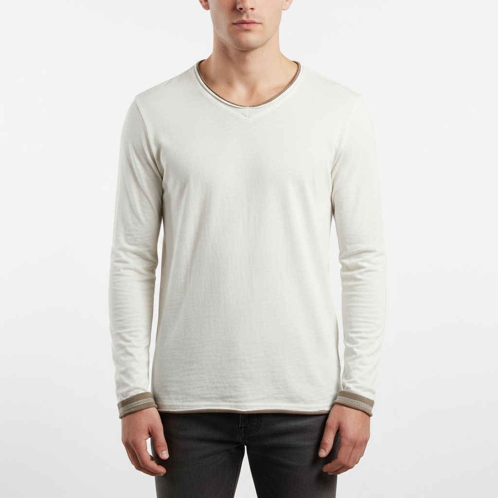 Valenor Men's Long Sleeve V Neck Shirt | Casual