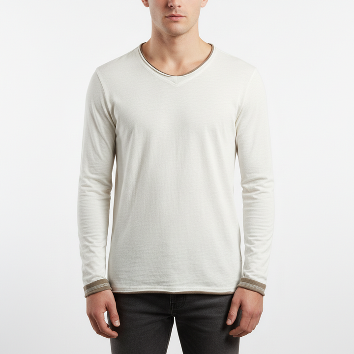 Valenor Men's Long Sleeve V Neck Shirt | Casual