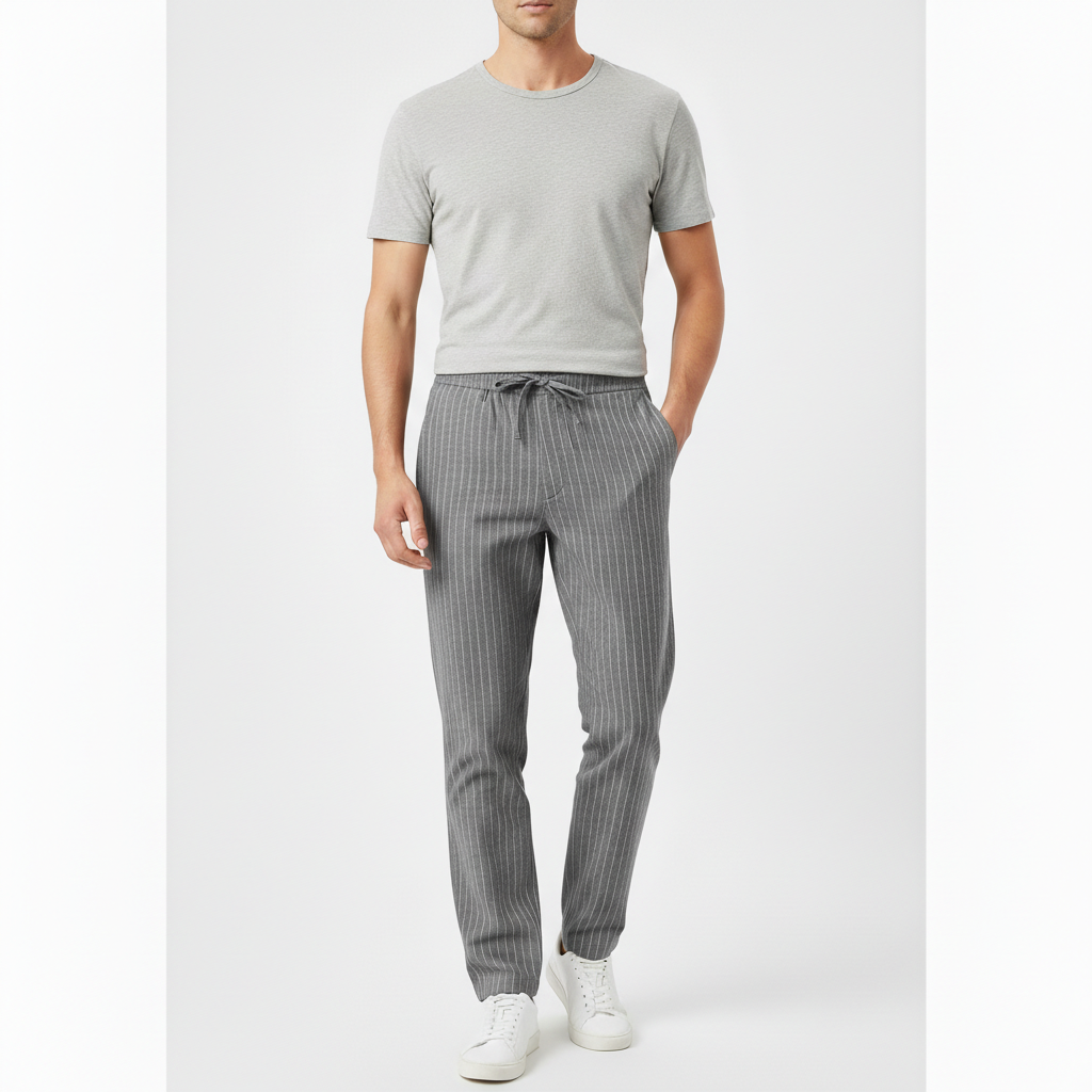 Elmont Men's Lighweight Pinstripe Trousers | Work