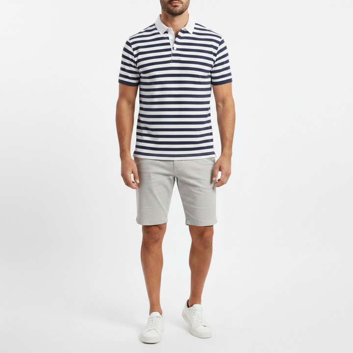Riviera Men's Striped Short Sleeve Polo Shirt | Casual