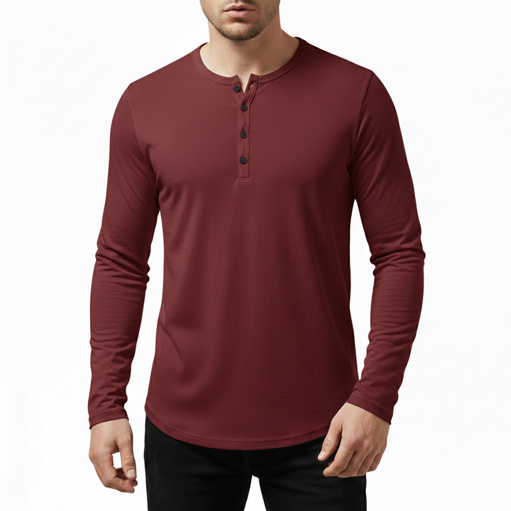 Soren Men's Long Sleeve Henley Shirt | Lightweight