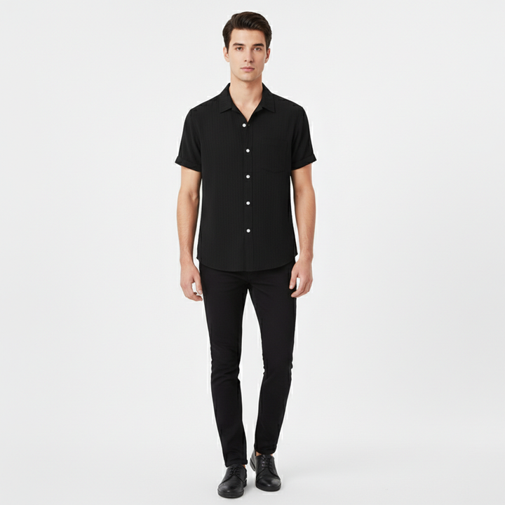 Aurex Men's Short Sleeve Button Down Polo | Lightweight
