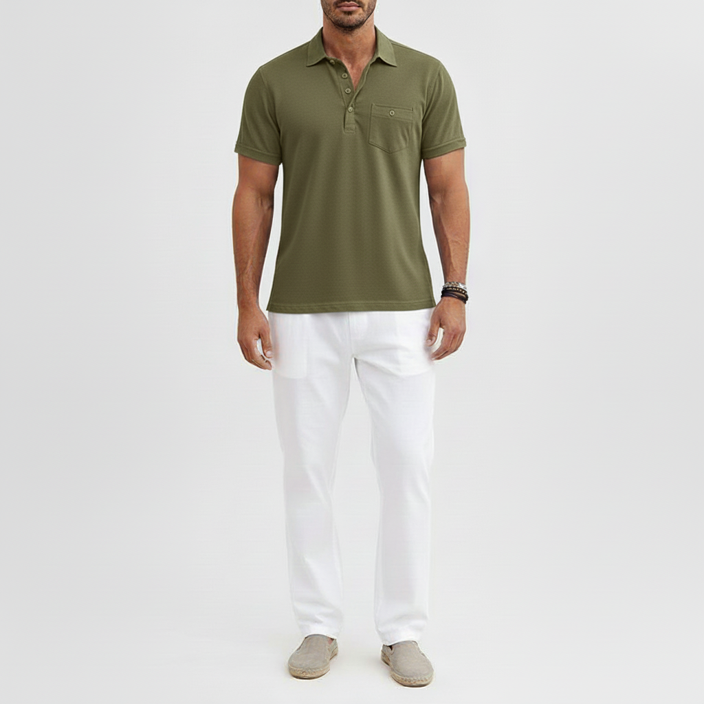 Lioren Men's Lightweight Breathable Polo Shirt | Casual