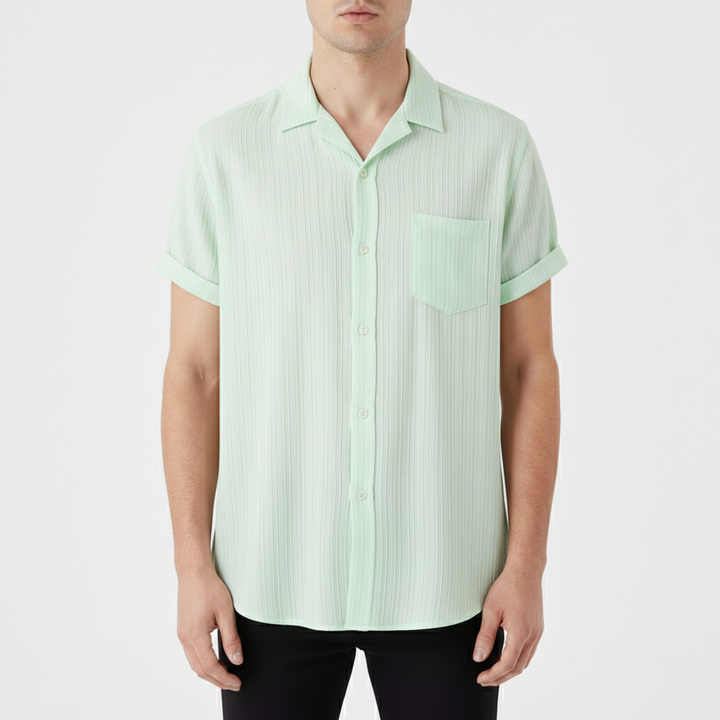Aurex Men's Short Sleeve Button Down Polo | Lightweight