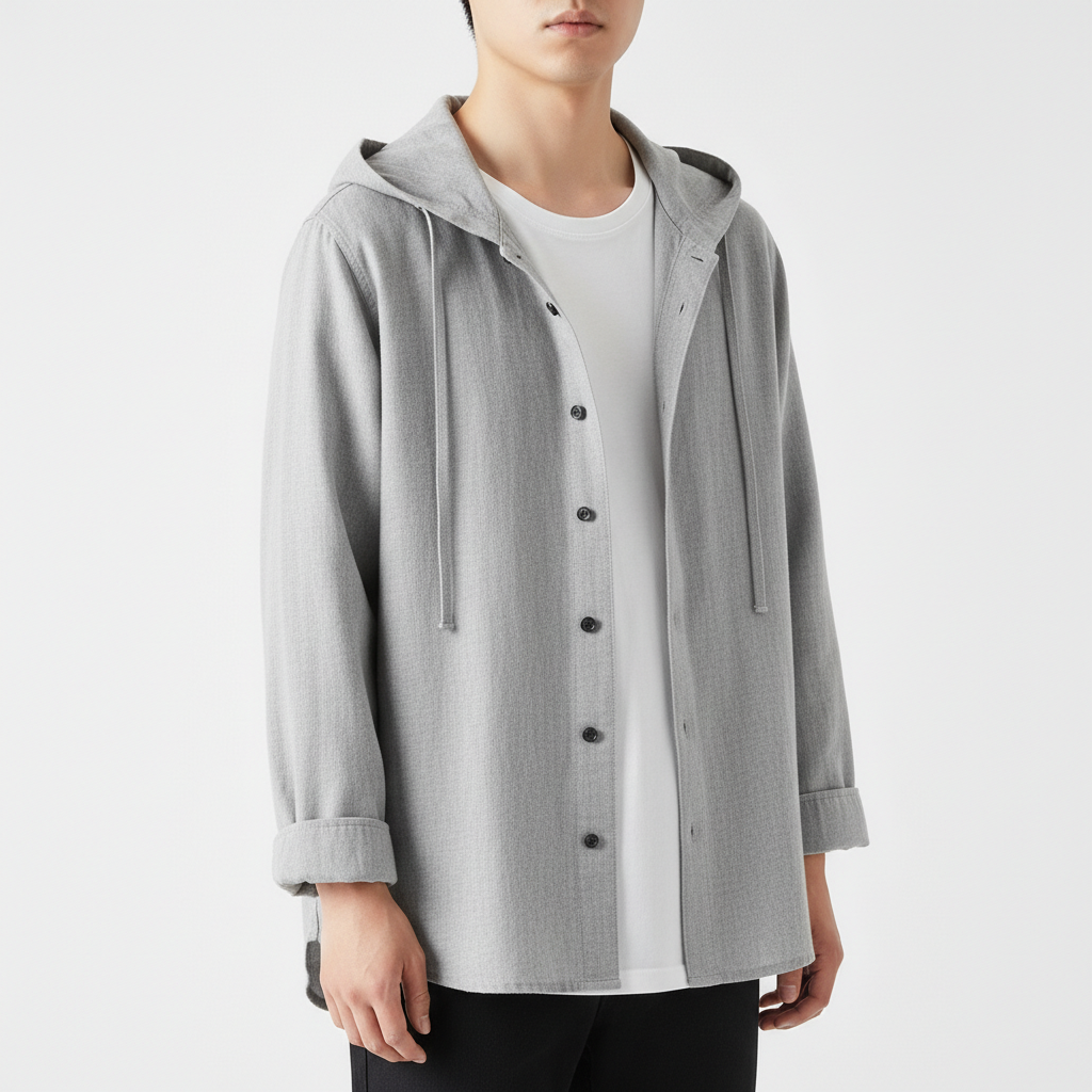 Virello Men's Lighweight Button Up Hoodie | Long Sleeve