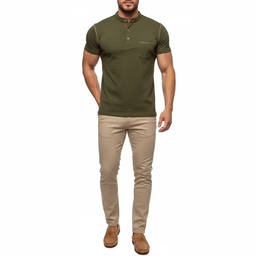 Corvane Men's Short Sleeve Henley Shirt | Casual