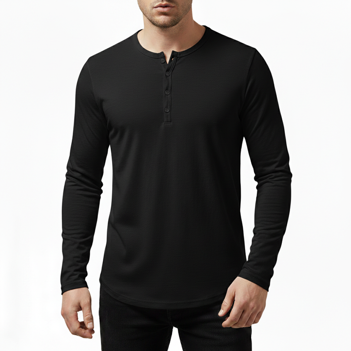 Soren Men's Long Sleeve Henley Shirt | Lightweight
