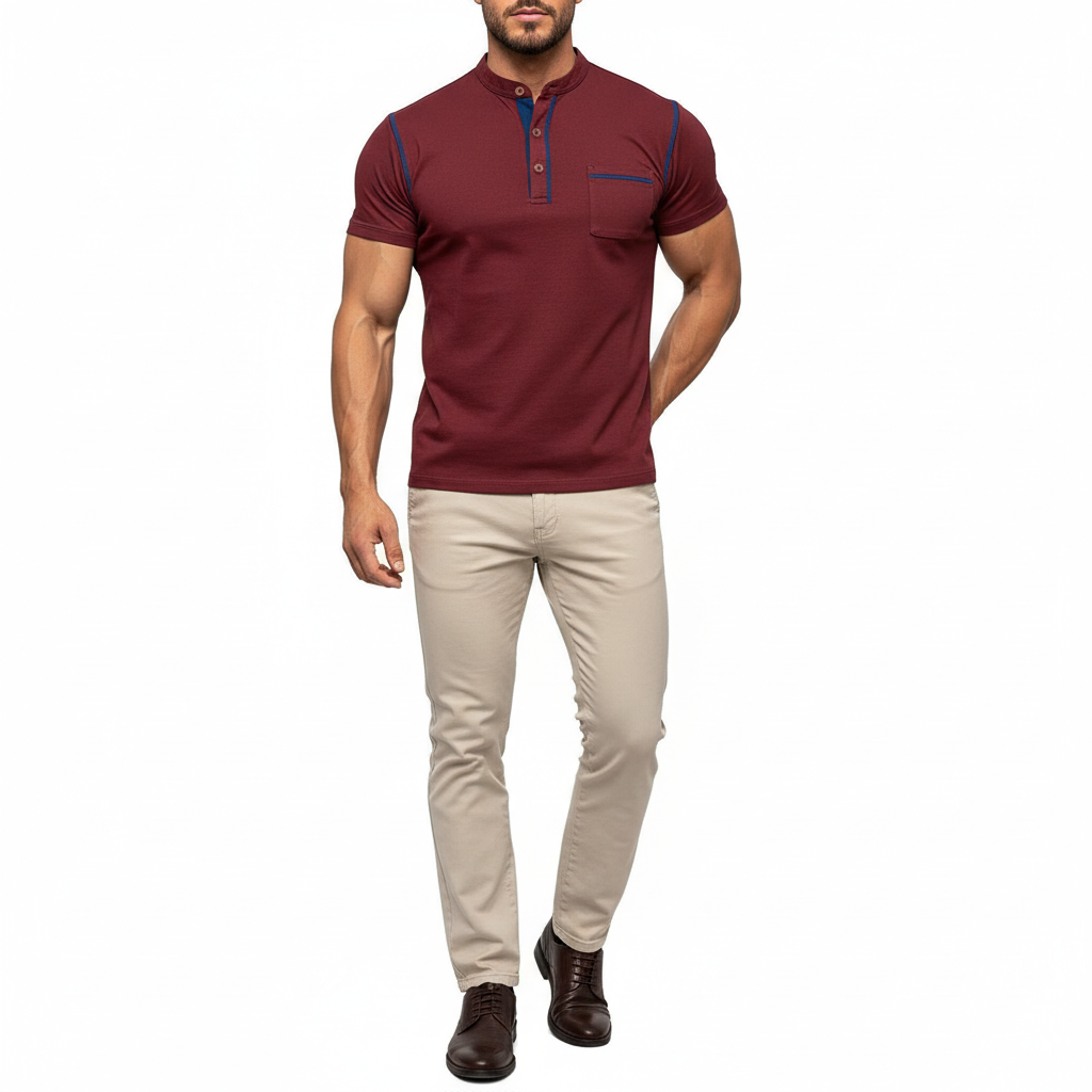 Corvane Men's Short Sleeve Henley Shirt | Casual