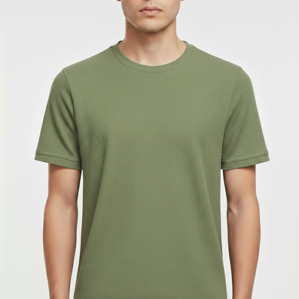Eldric Men's Waffle Knit Short Sleeve T-Shirt | Casual