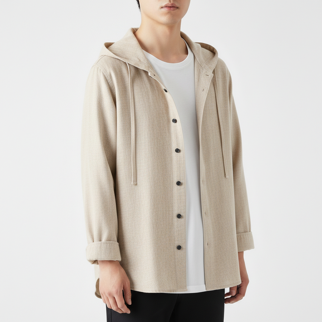 Virello Men's Lighweight Button Up Hoodie | Long Sleeve