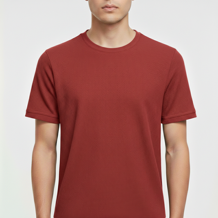 Eldric Men's Waffle Knit Short Sleeve T-Shirt | Casual