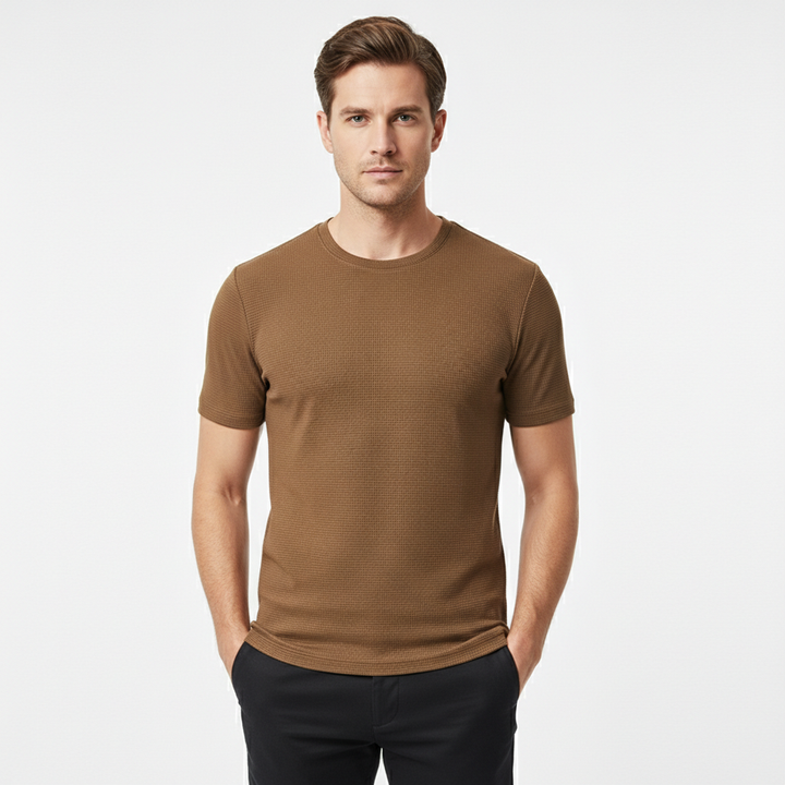 Eldric Men's Waffle Knit Short Sleeve T-Shirt | Casual