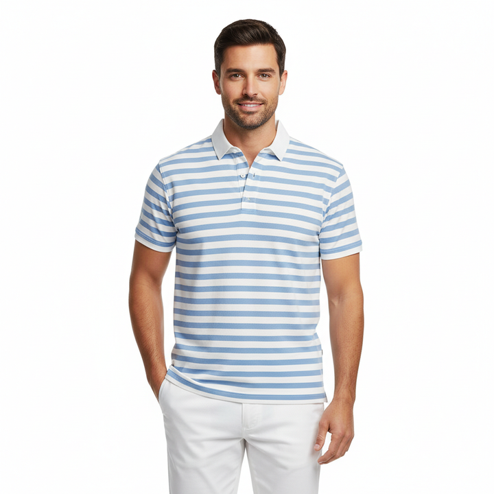 Riviera Men's Striped Short Sleeve Polo Shirt | Casual