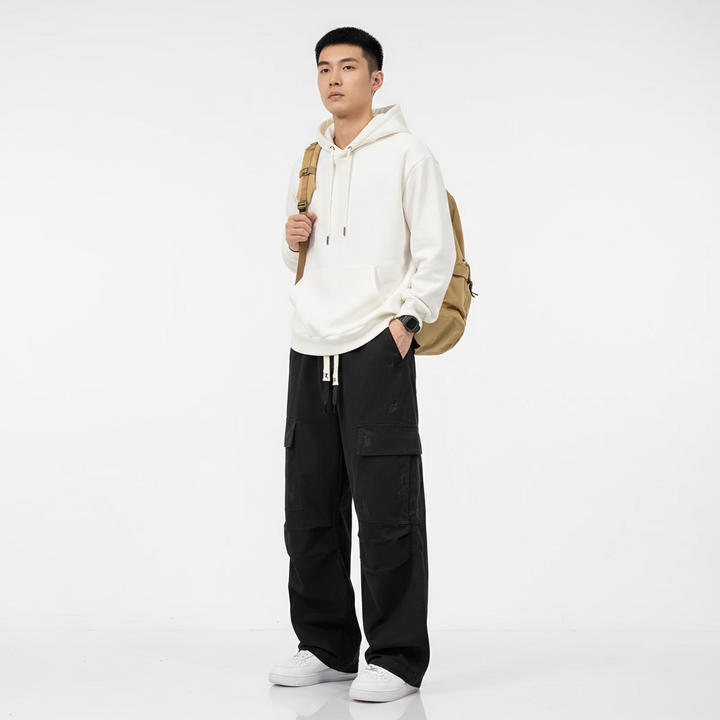 Noirfield Men's Wide Leg Cargo Pants | Baggy