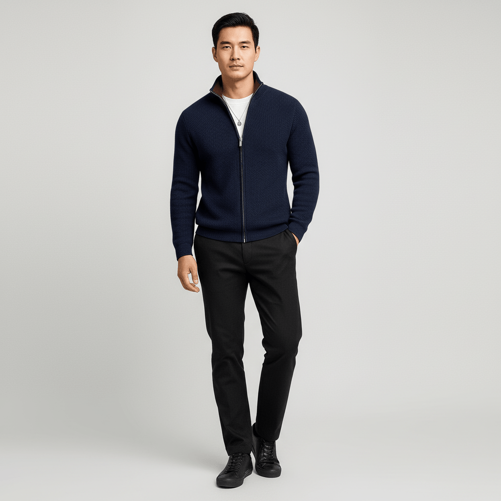 Elston Men's Ribbed Zip Sweater | Winter