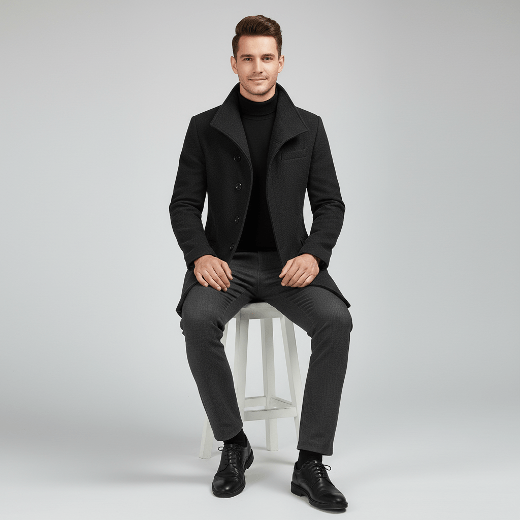 Gravari Classic Men's Wool Overcoat