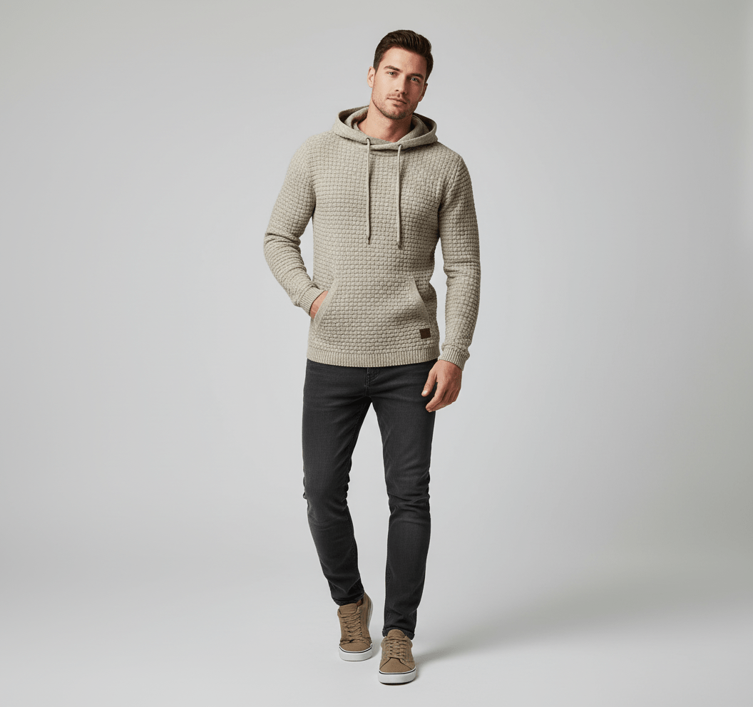 Gridline Textured Hoodie
