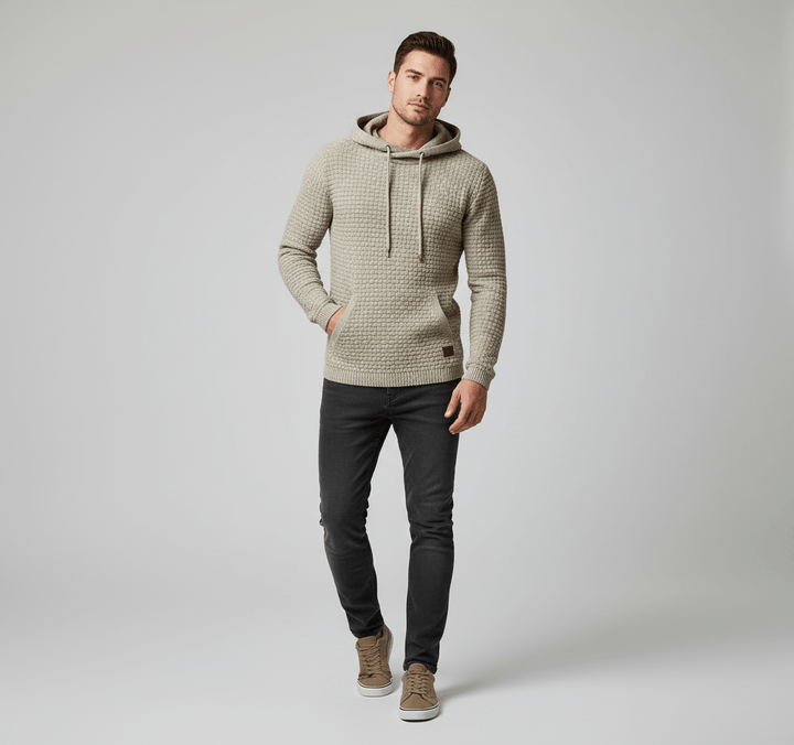 Gridline Textured Hoodie