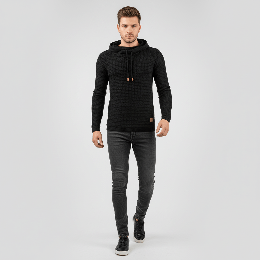Gridline Textured Hoodie