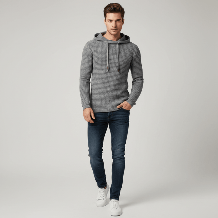 Gridline Textured Hoodie