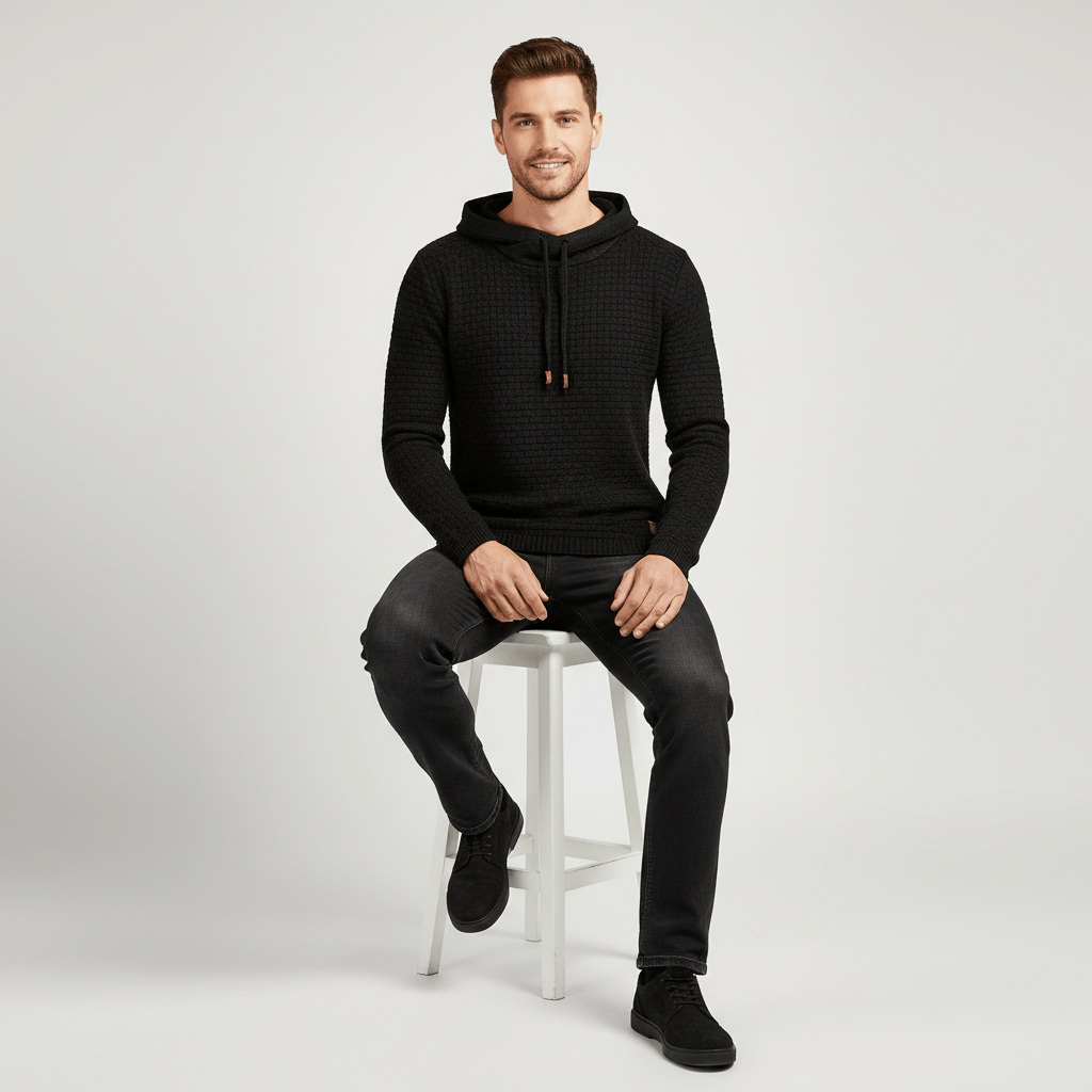 Gridline Textured Hoodie
