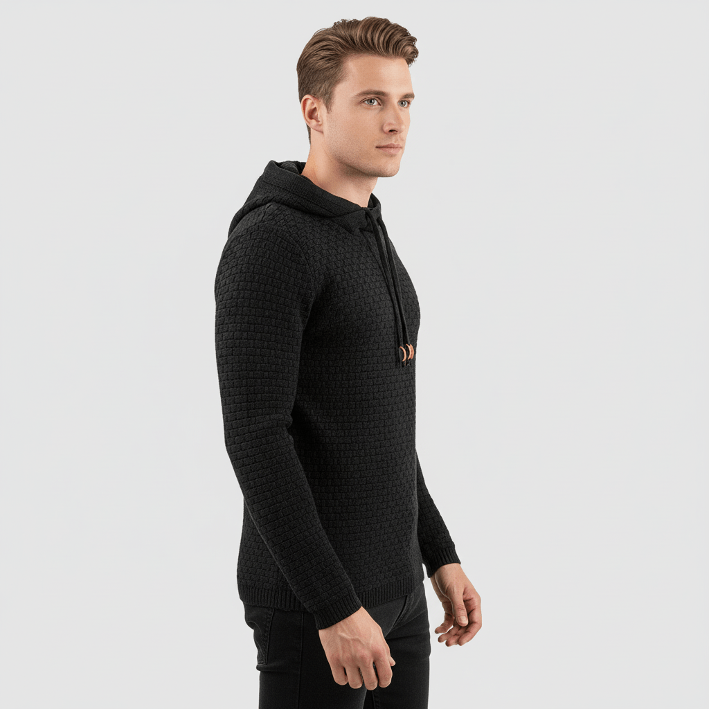 Gridline Textured Hoodie