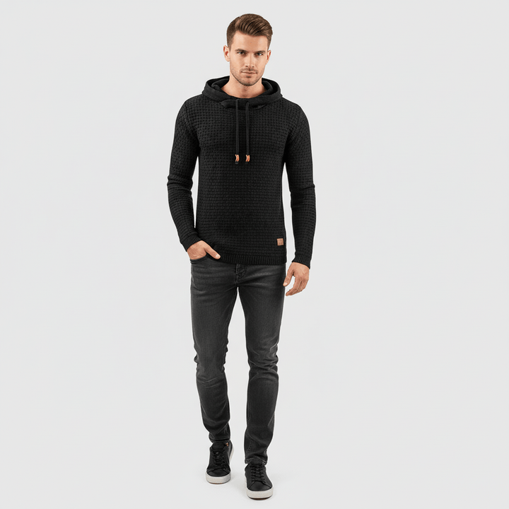 Gridline Textured Hoodie