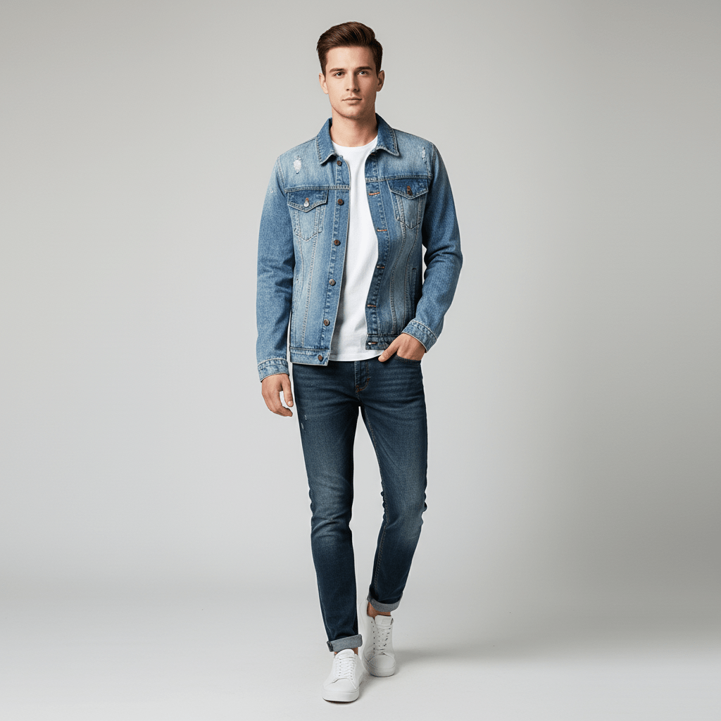 Halric Men's Light Wash Denim Jacket