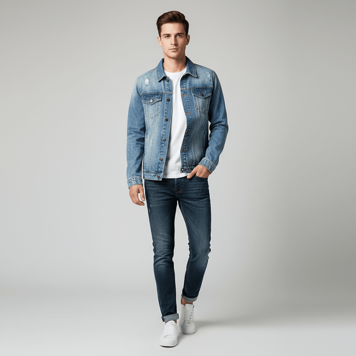 Halric Men's Light Wash Denim Jacket